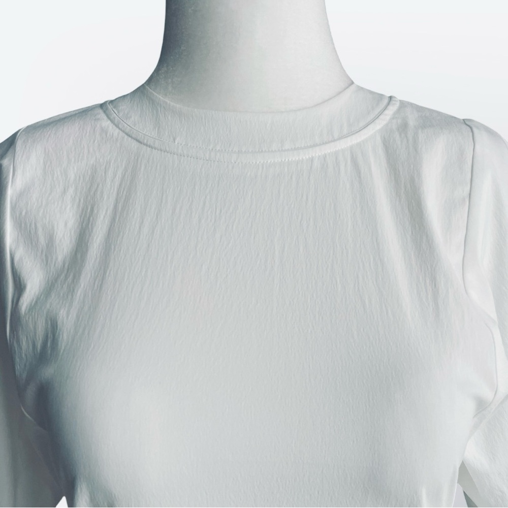 Modern Citizen “Chiyo” Side Button Short Sleeve Zip-Back Blouse Top White XS EUC - Picture 4 of 16